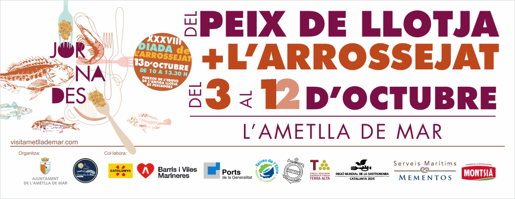 Banner de L'Ametlla de Mar - Jornades Gastronòmiques del Peix de Llotja i de l'Arrossejat 2025