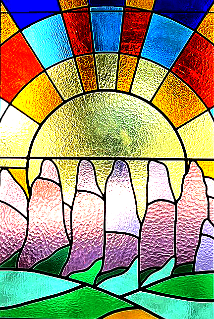 Vitralls de la capella del cementiri de Pacs del Penedès