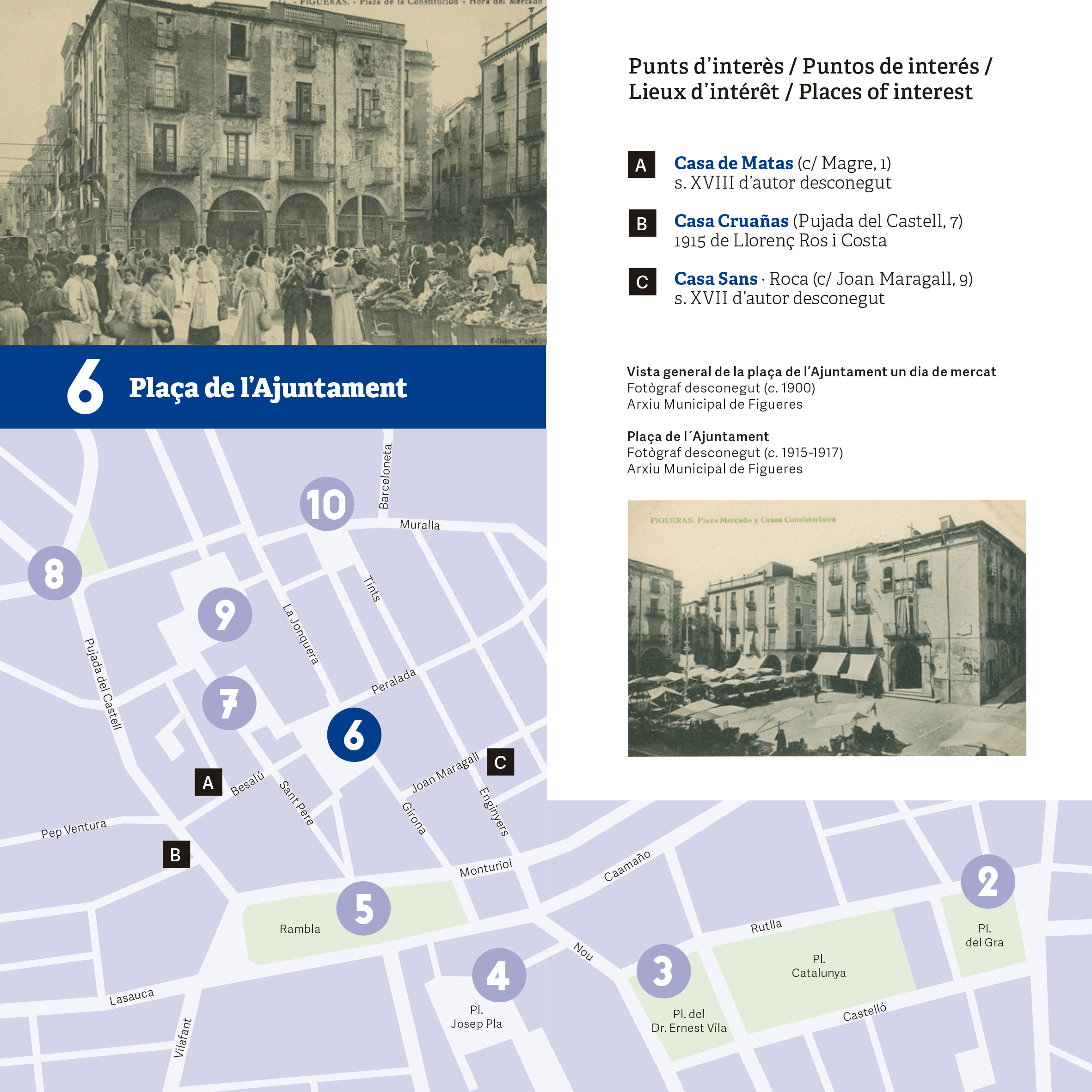 Figueres - Plaça de l'Ajuntament i entorn (Edita: Oficina de Turisme de Figueres)