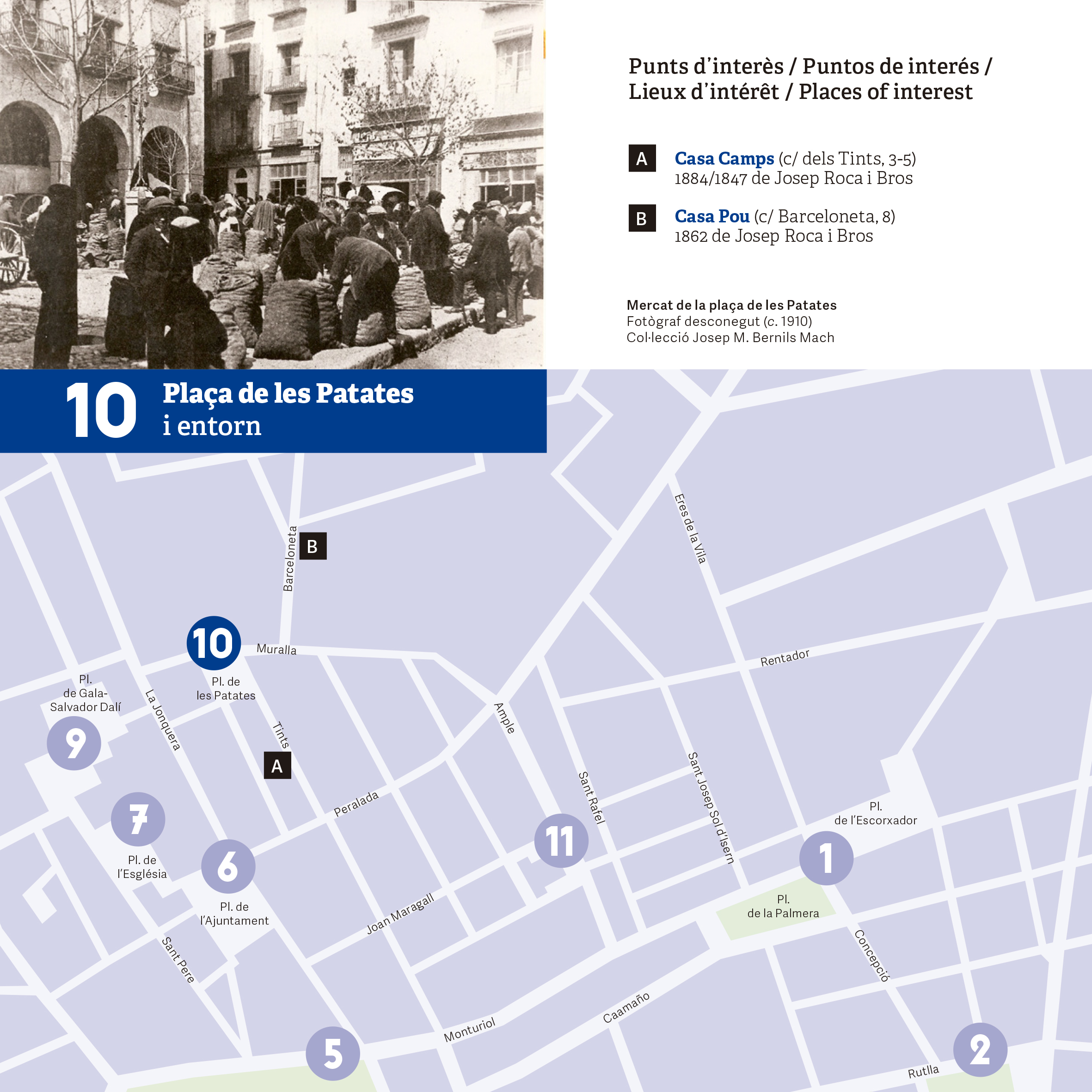 Figueres - Plaça de les Patates i entorn (Edita: Oficina de Turisme de Figueres)
