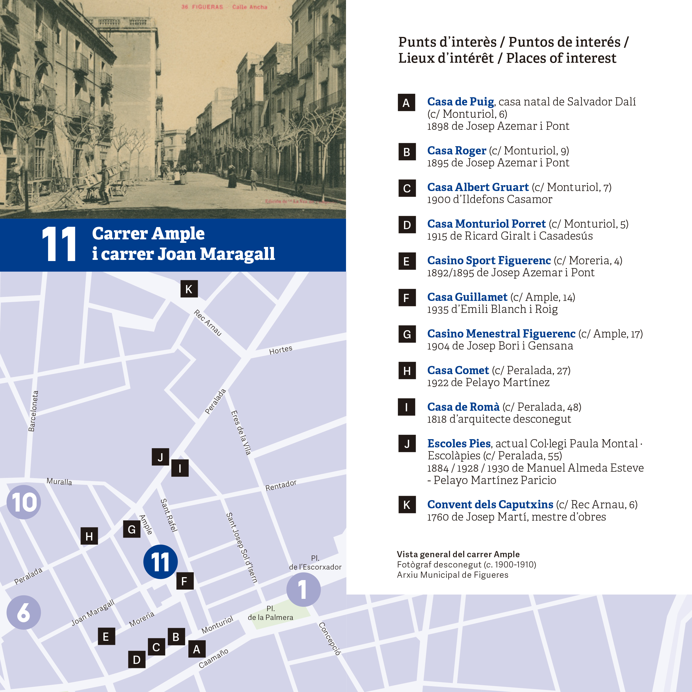 Figueres - Carrer Ample, carrer Joan Maragall i entorn (Edita: Oficina de Turisme de Figueres)