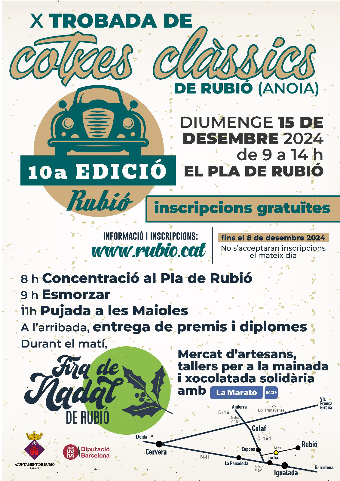Fira de Nadal i Trobada de Cotxes Clàssics a Rubió