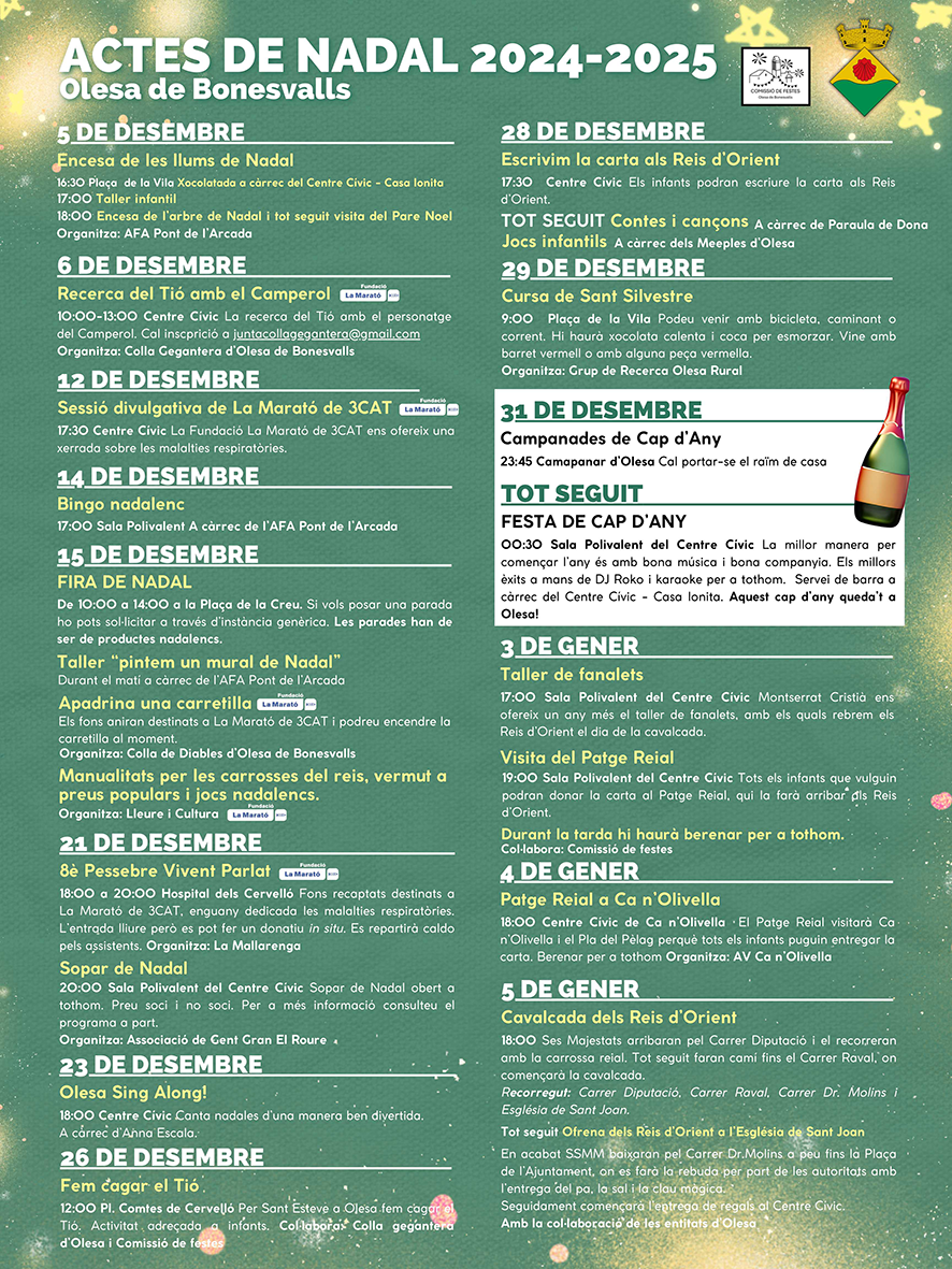 Activitats de Nadal a Olesa de Bonesvalls