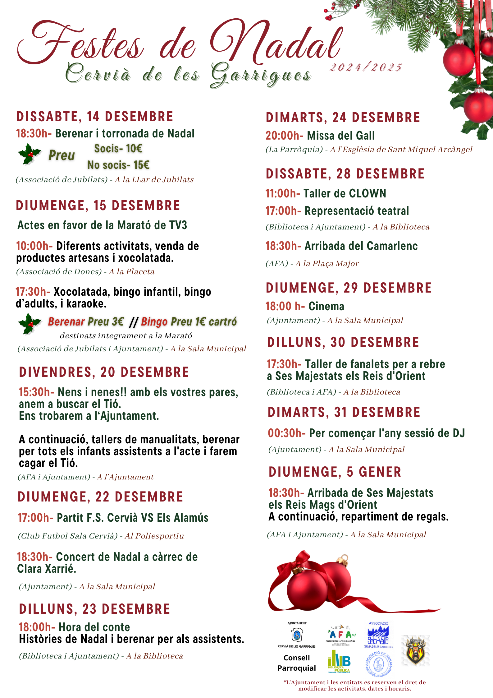 Festes de Nadal de Cervià de les Garrigues