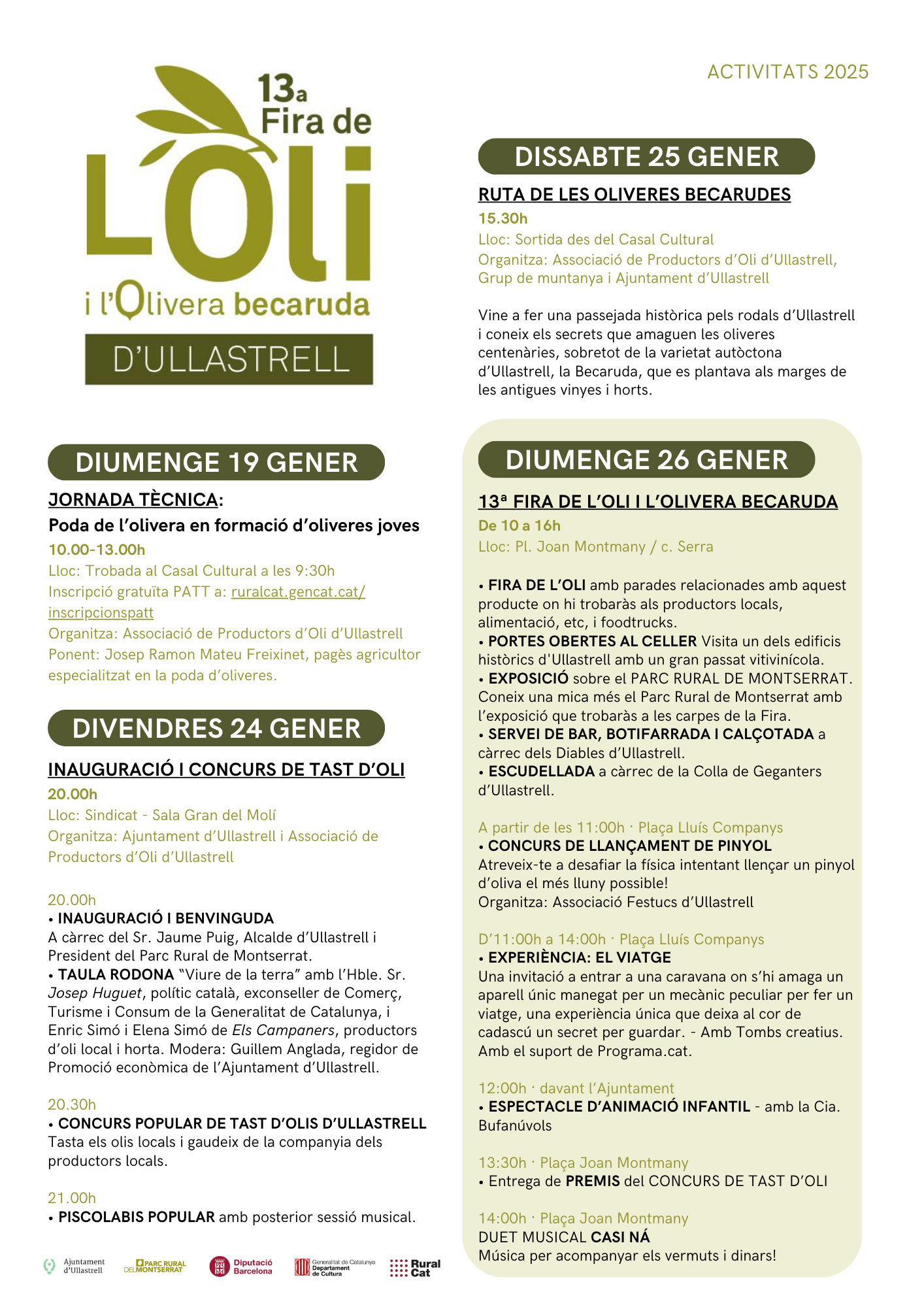 Fira de l'Oli i l'Olivera becaruda d'Ullastrell