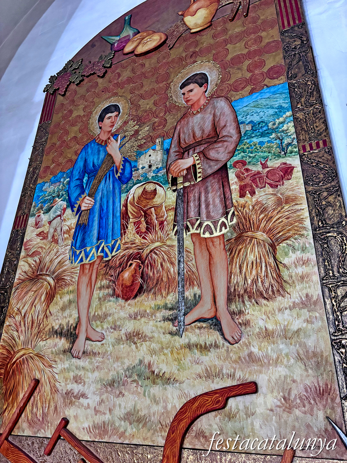 Sant Boi de Llobregat - Temple de Sant Baldiri - Pintura de Sant Abdó i Sant Senen 