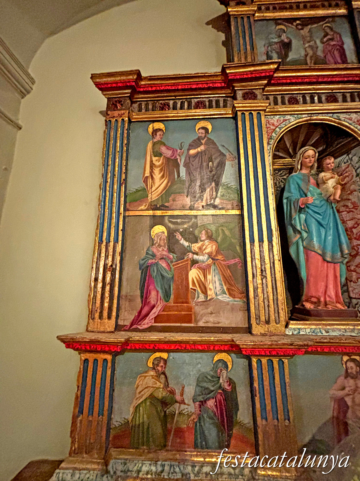 Calonge de Segarra - Retaule renaixentista del Roser a Sant Pere de l'Arç