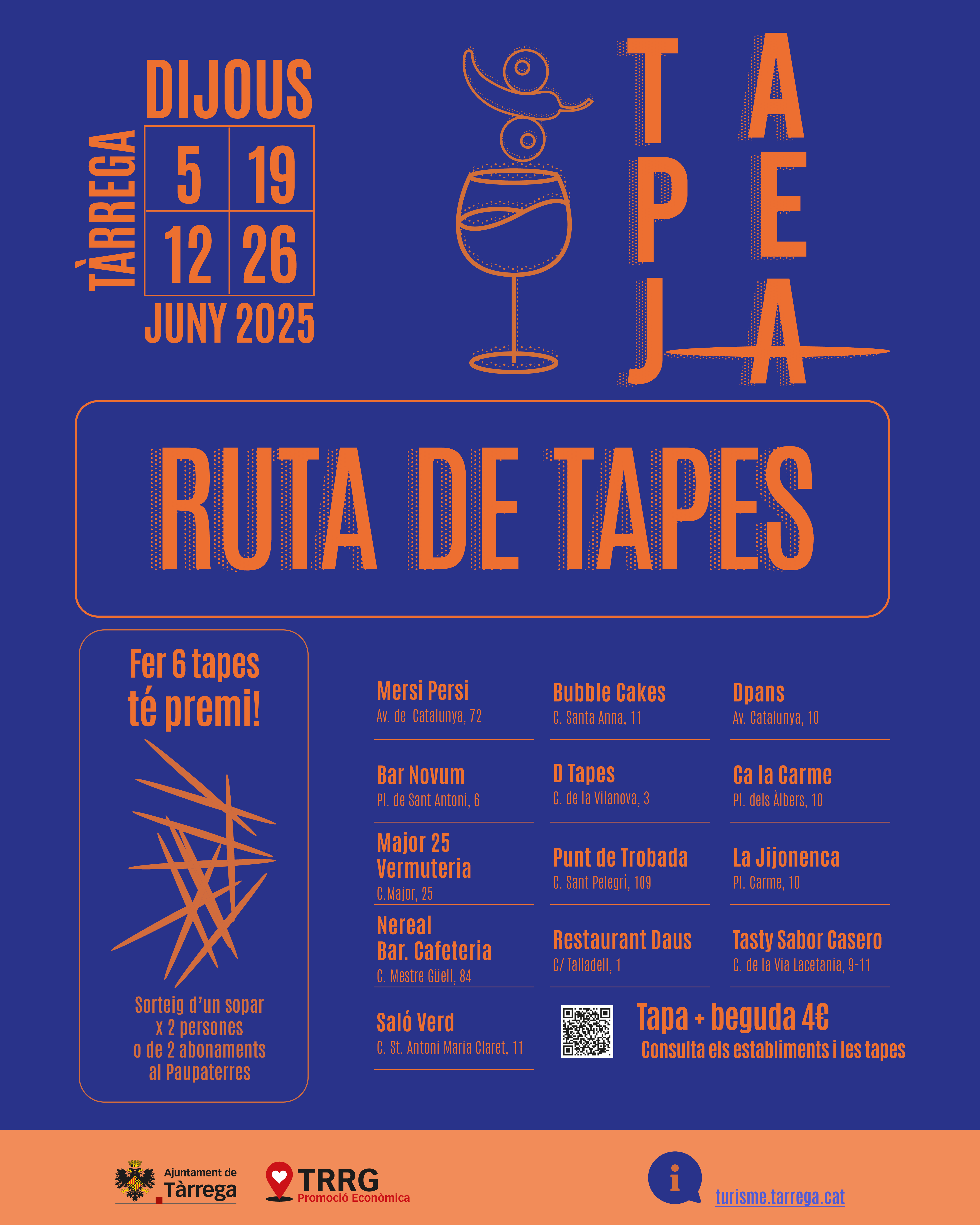 Tapeja, Ruta de Tapes a Tàrrega