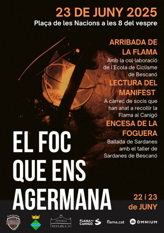 Arribada de la Flama del Canigó a Bescanó