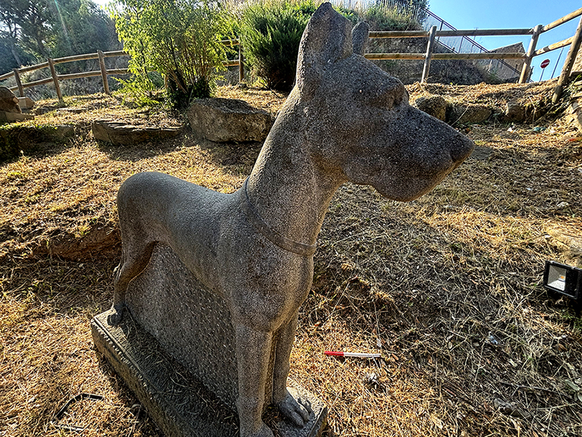 Escultura Gos dogo de Josep Sobrado Balboa a Monistrol de Calders