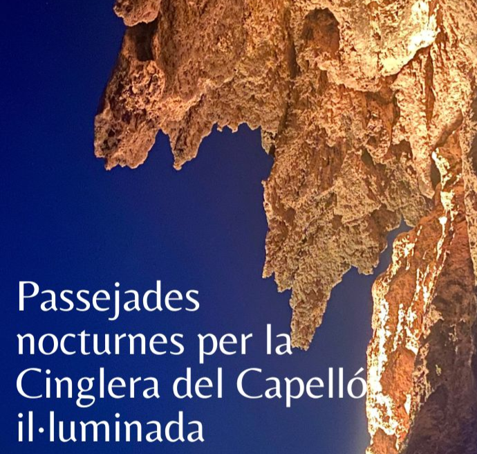 Visites nocturnes per la Cinglera del Capelló il·luminada de Capellades
