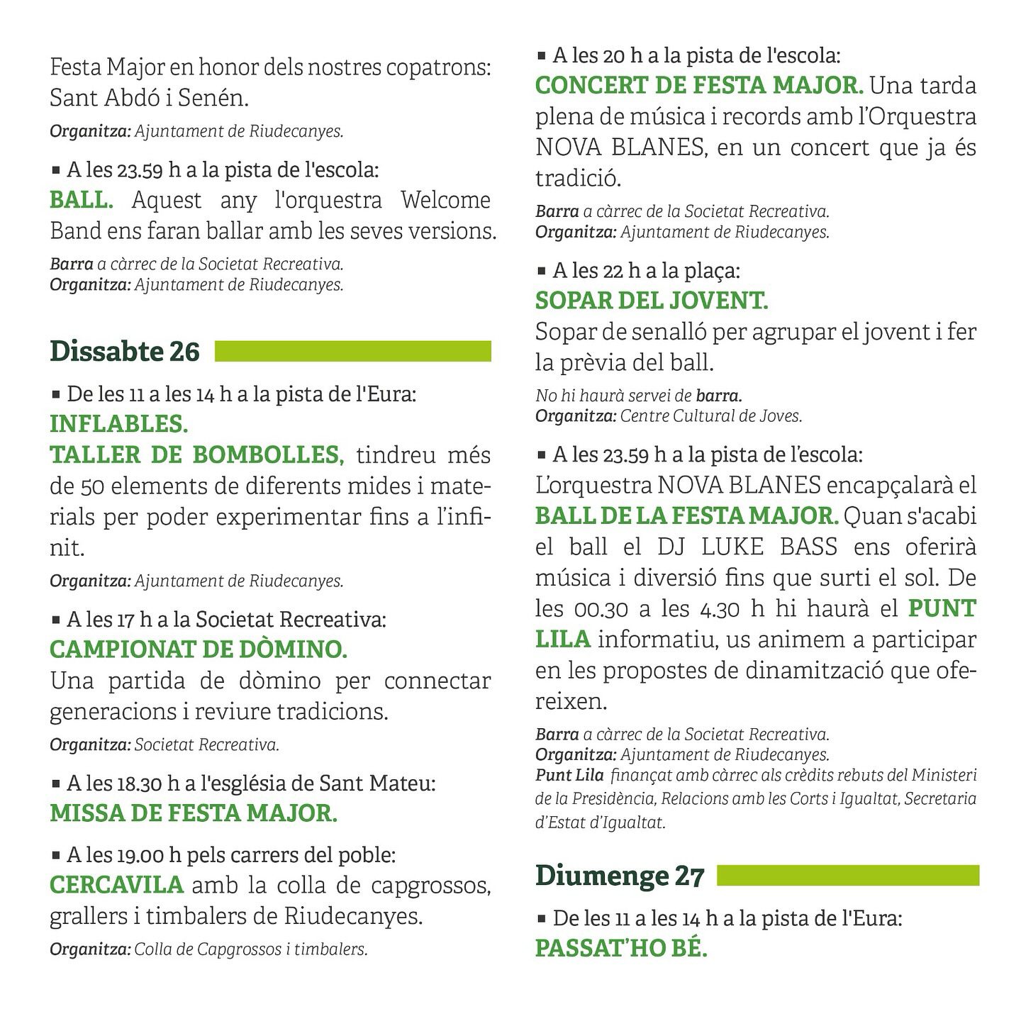 Festa Major de Riudecanyes