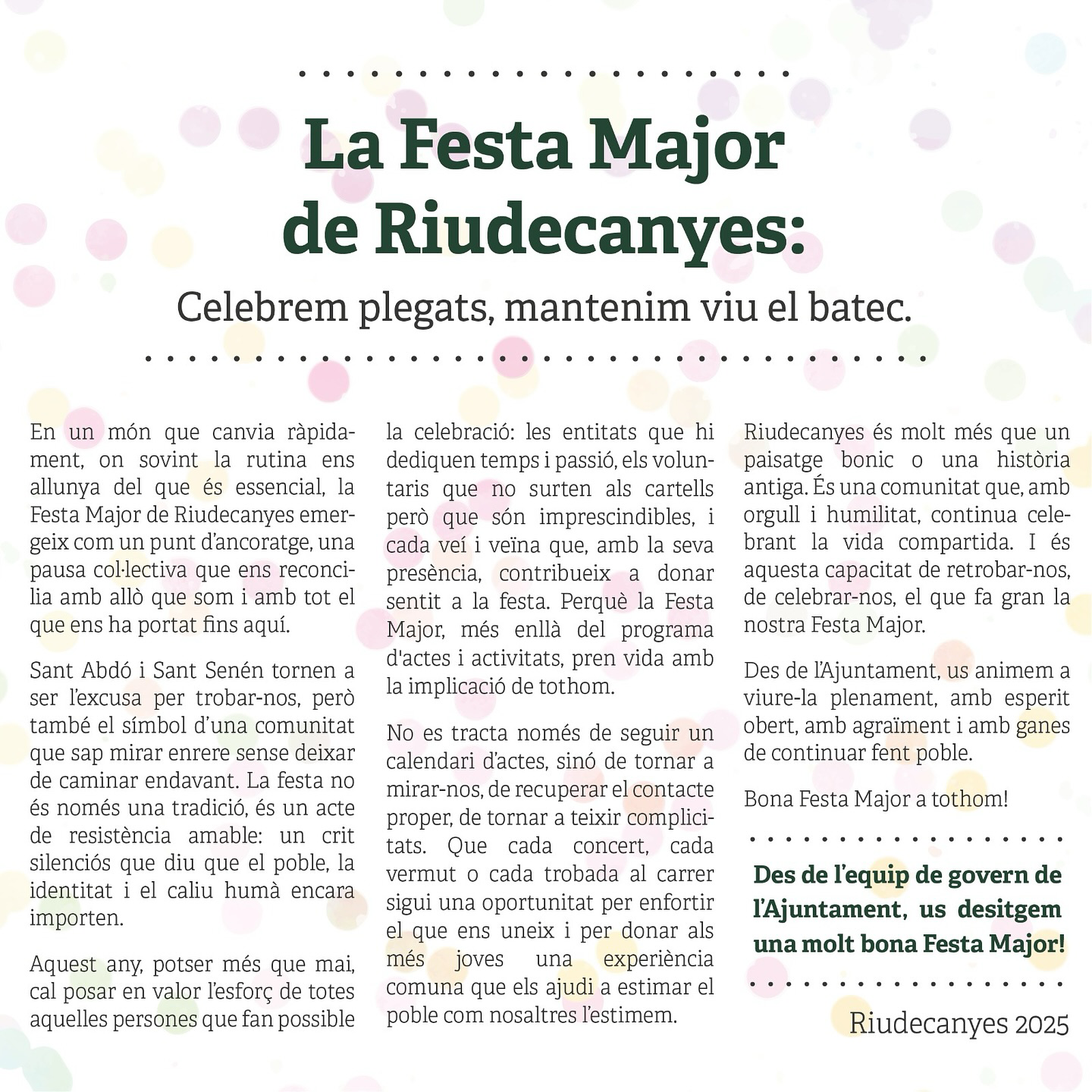 Festa Major de Riudecanyes