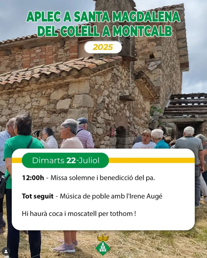 Aplec a Santa Magdalena del Colell a Montcalb