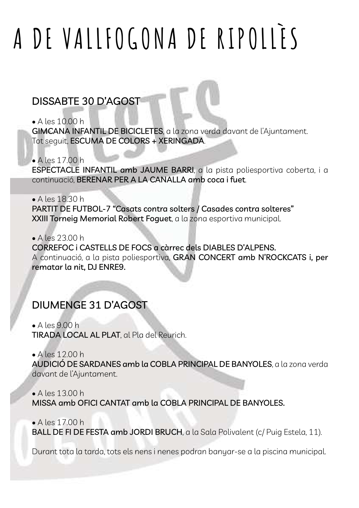 Festa Major de Vallfogona de Ripollès