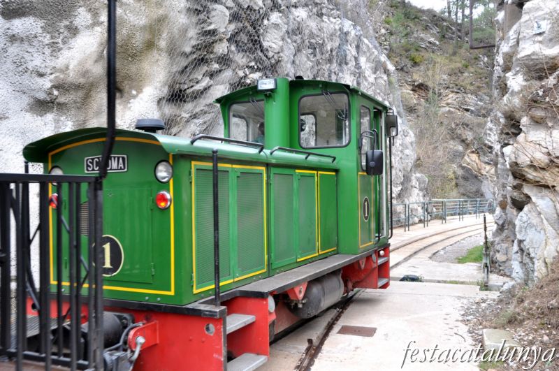 Tren turístic de la fàbrica de ciment a la Pobla de Lillet