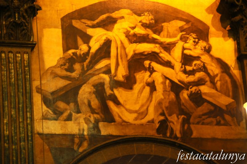 Vic - Pintures d’en Sert a la Catedral (Martiri de Sant Andreu damunt la capella de Sant Ignasi)