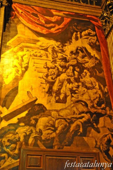 Vic - Pintures d’en Sert a la Catedral (Expulsió dels mercaders del Temple a la façana interior)