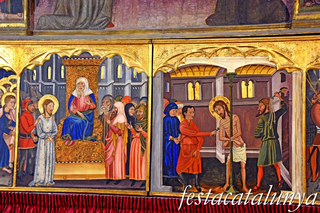 Rubió - Retaule de Santa Maria - Acusació de Jesús pels Jueus i Flagel·lació