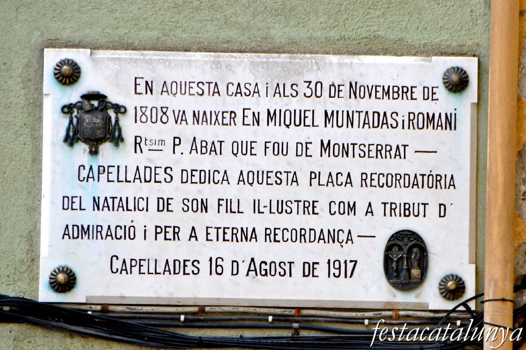 Capellades - Plaça Sant Miquel - Casa natal de l'abat Miquel Muntadas