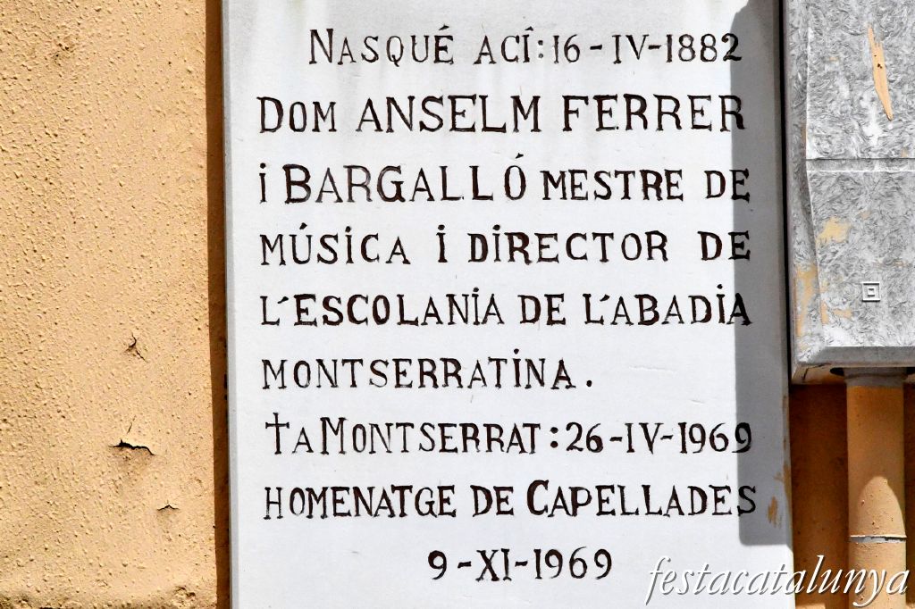Capellades - Plaça Sant Miquel - Casa natal del pare Anselm Ferrer