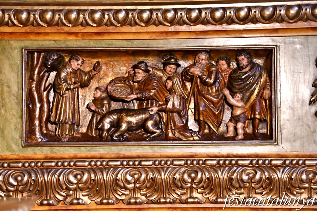 Igualada - Temple renaixentista de Santa Maria - Fragments Retaule Sant Antoni