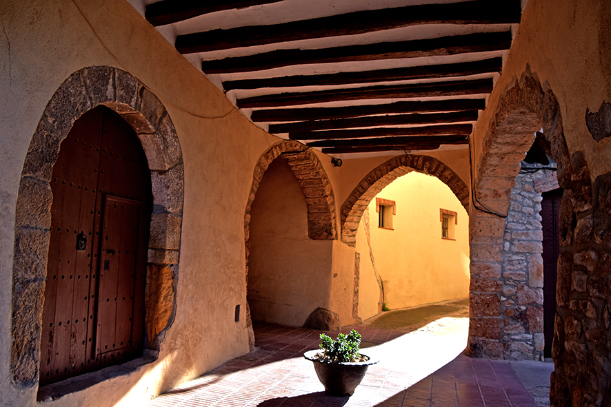 Nucli històric, arcades i portals d'Alió