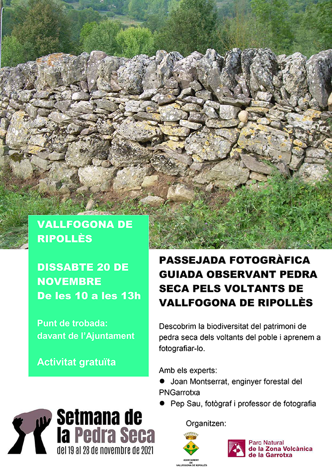 Passejada fotogràfica guiada observant Pedra Seca pels voltants de Vallfogona de Ripollès