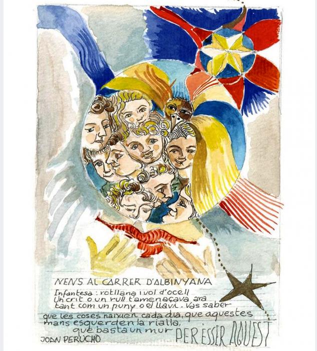 Albinyana - Ruta Joan Perucho (Poema Nens al carrer d'Albinyana)