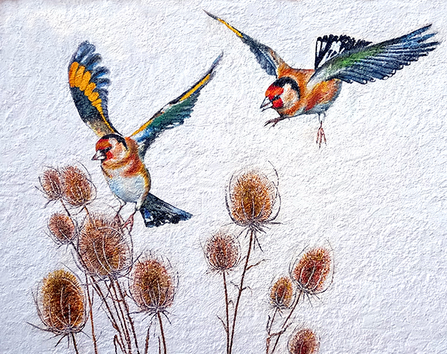 Escales de color i mural al costat de l'Església de la Portella