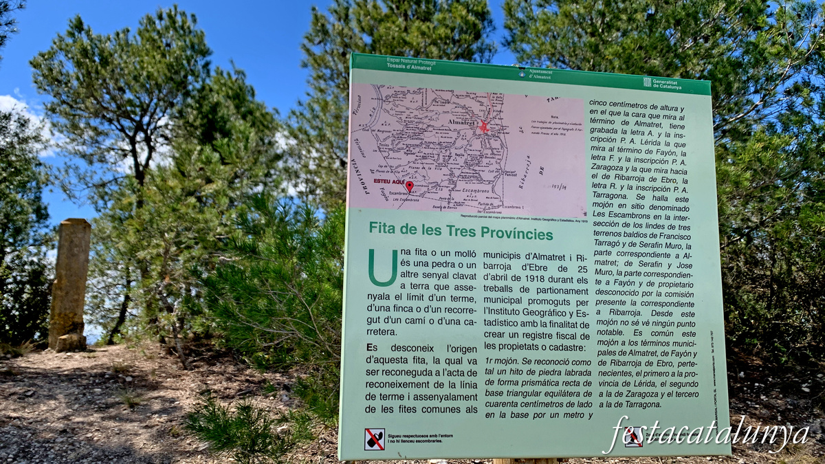 Almatret - Fita de les tres províncies: Tarragona, Lleida i Saragossa 
