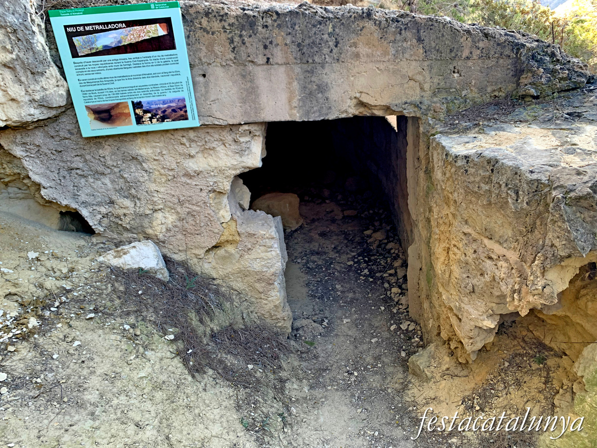 Almatret - Posicions fortificades de la guerra civil al Cingle de la Pena 